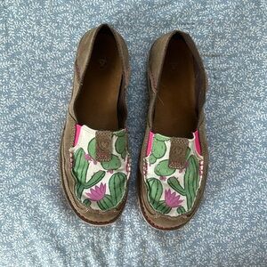 Ariat Green and Pink Floral Moccasins sooo cute!